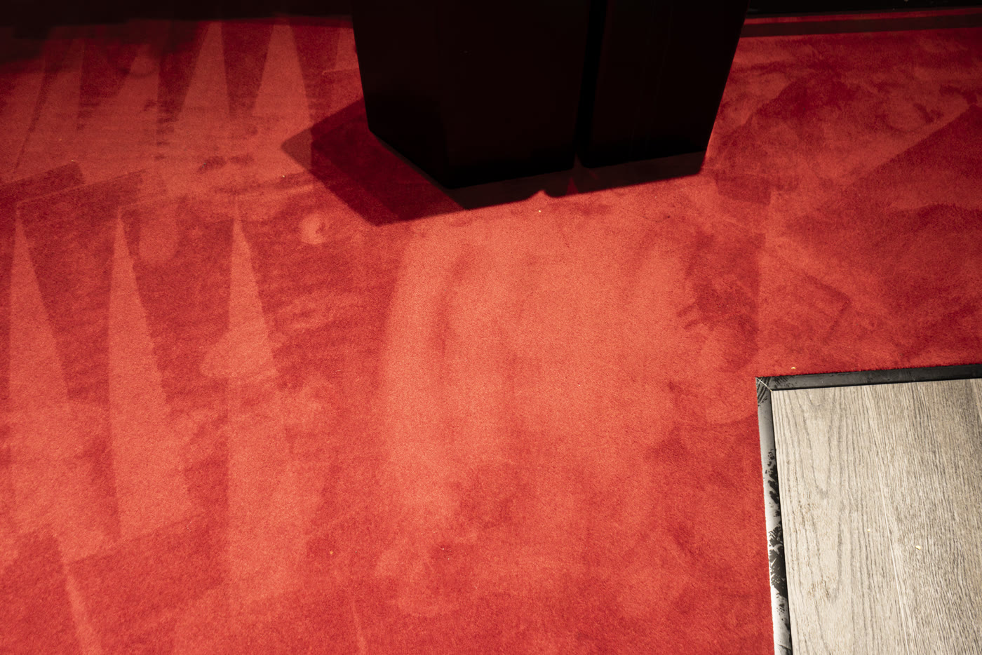 After treatment – fresh red cinema carpet